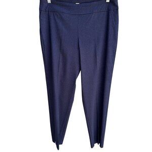 Counterparts Womens Navy Diamond Pattern Stretch Flat Front Dress Pants 16